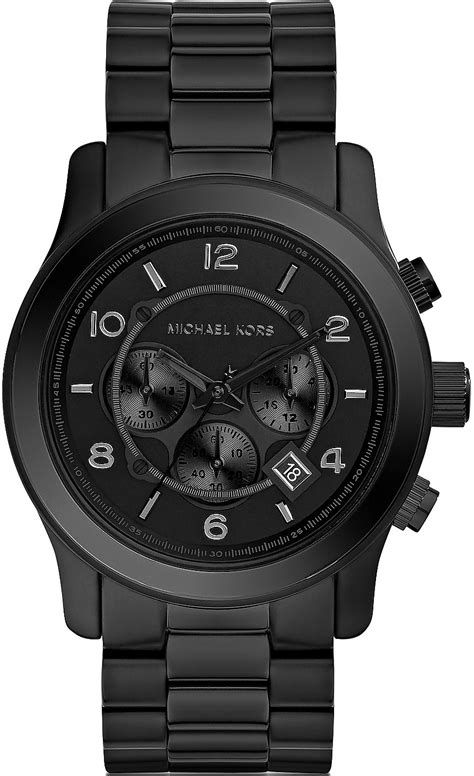 michael kors men's runway black watch|Michael Kors runway chronograph watch.